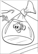 coloriage nemo dans un sac plastique